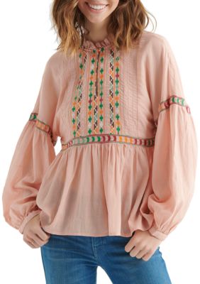 Lucky Brand Embroidered Peasant Top | belk