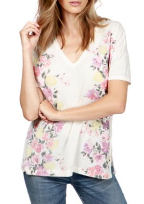 Lucky Brand White Floral Tee | belk