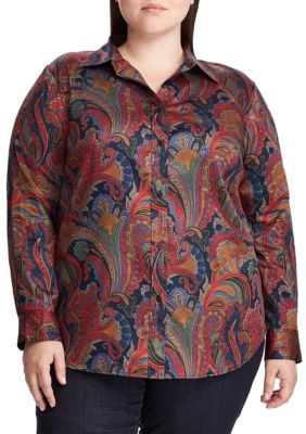 Lauren Ralph Lauren Plus Size Jamelko Paisley Shirt | belk