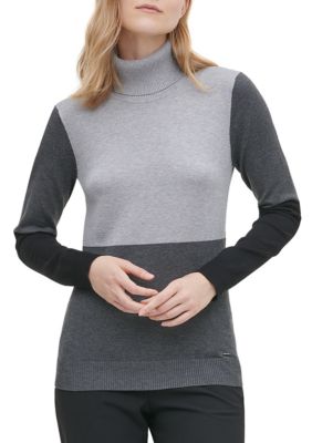 Calvin Klein Color Block Turtleneck Sweater | belk