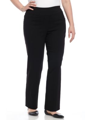 Ruby Rd. womens Plus-size Pull-on Solar Millennium Tech Super Stretch Pants,  Black, 18 US at  Women's Clothing store