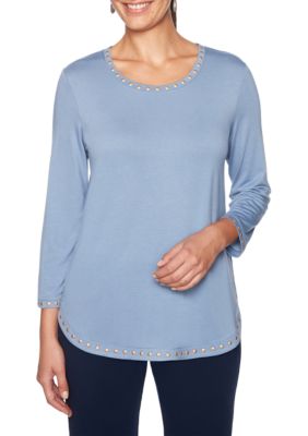 Ruby Rd Petite Warm and Cozy Embellished Top | belk