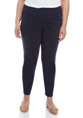 Ruby Rd Plus Size Pull On Knit Twill Ankle Pants | belk