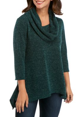 New Directions® 3/4 Sleeve Cowl Neck Hacci Knit Top | belk