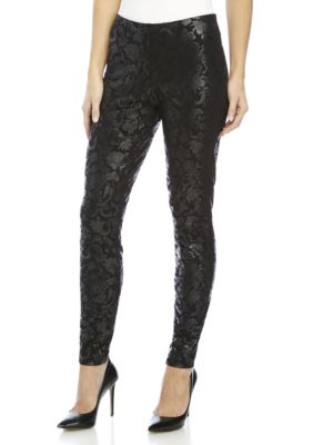 New Directions® Pull-On Paisley Foil Overlay Ponte Trousers | belk