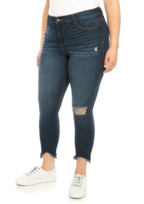 TRUE CRAFT Plus Size High Rise Straight Crop Jeans | belk