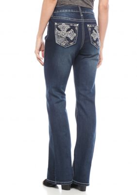New Directions® Weekend Embellished Cross Bootcut Jeans | belk