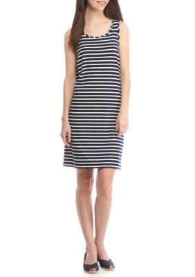 Crown & Ivy™ Petite Sleeveless Stripe Knit Dress | belk