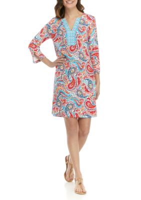 Crown & Ivy™ Petite Split Front Sleeve Print Dress | belk