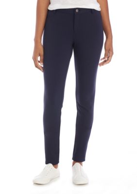 Crown & Ivy™ Petite Ponte Regular Solid Pants | belk
