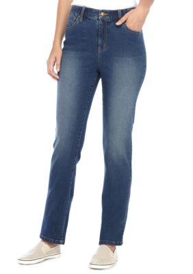 Kim Rogers® Straight Leg Hidden Elastic Waistband Jeans | belk
