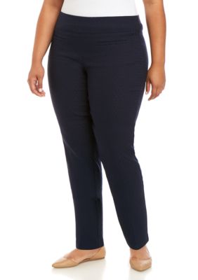 Crown & Ivy™ Plus Size Tech Stretch Jacquard Pants | belk