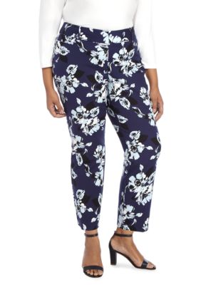 THE LIMITED Plus Size Floral Printed Ankle Pants | belk