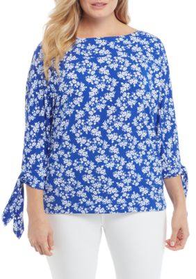 THE LIMITED Plus Size Print Banded Bottom Knit Top | belk