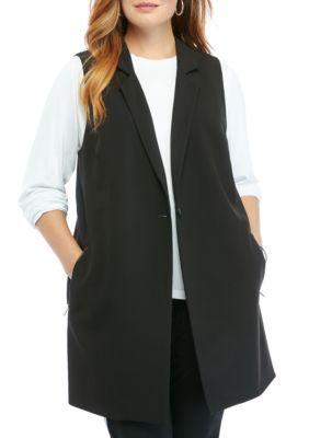 THE LIMITED Plus Size Sleeveless Long Vest in Modern Stretch | belk
