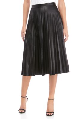 THE LIMITED Petite Knife Pleat Faux Leather Skirt | belk