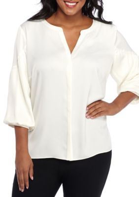THE LIMITED Plus Size Puff Sleeve Tunic Top | belk
