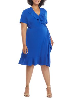 THE LIMITED Plus Size Ruffle Surplice Dress with Tie | belk