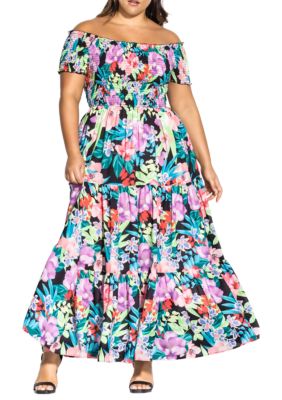 City Chic Plus Size Maxi Exotic Blooms Dress | belk