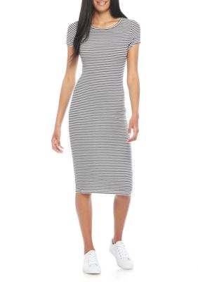 Madison Striped Short Sleeve Mini Dress | belk