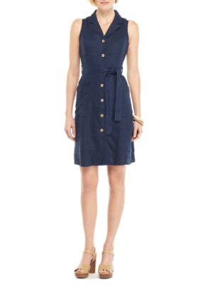 The Limited Sleeveless Collared Button Down Dress Belk