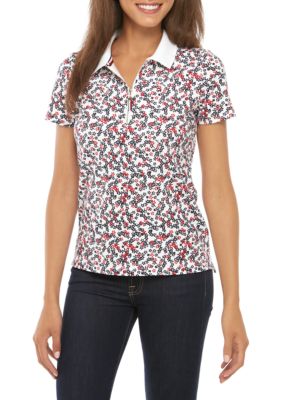 Tommy Hilfiger Short Sleeve Zip Floral Shirt | belk