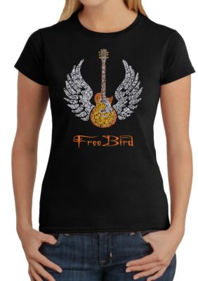 La Pop Art Women's Word Art T-Shirt â Lyrics To Freebird