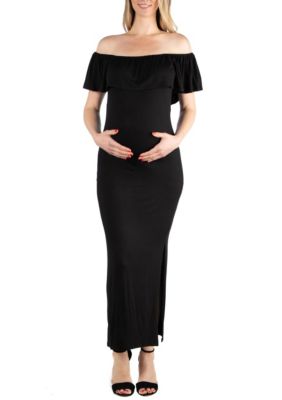  24seven Comfort Apparel Long Sleeve Side Slit Fitted Black Maxi  Dress : Clothing, Shoes & Jewelry
