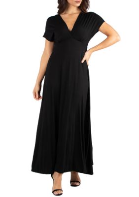24seven Comfort Apparel Women's Casual Maxi Dress with Sleeves | belk