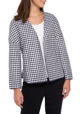 Anne Klein Checkered Print Dolman Sleeve Jacket | belk