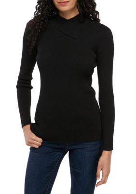 Anne Klein Black Mock Neck Sweater | belk