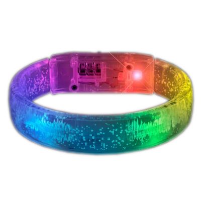 Blinkee Lutbbaffb Light Up Acrylic Bubble Bangle Flashing Bracelet, Multi Color