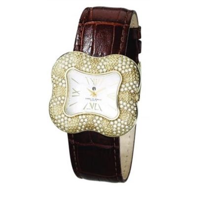 Masquerade Uk Ltd Crystal Gold-Plated Stainless Steel Case Quartz Watch #6754-G