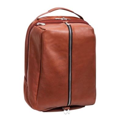 Mckleinusa 18884 17 In. U Series South Shore Leather Carry-All Laptop & Tablet Overnight Backpack, Brown