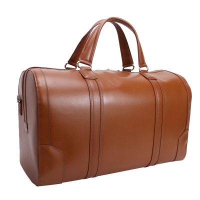 A1 Luggage 20 In. Kinzie Carry-All Leather Duffel, Brown