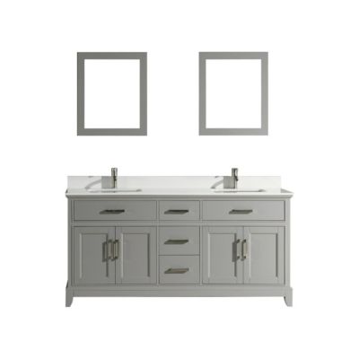 Vanity Art Va1072Dg 72 In. Double Sink Bathroom Vanity Set, Gray