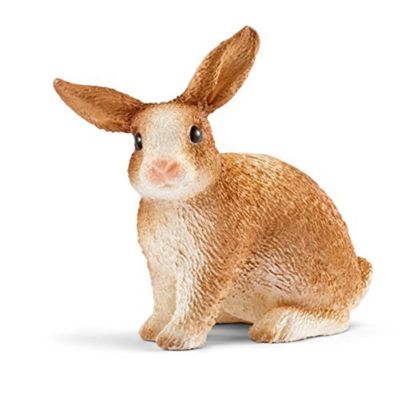 Schleich North America 224609 Sitting Rabbit Toy Figure, Brown & White
