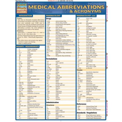 Mc Laren Barcharts- Inc. 9781572227002 Medical Abbreviations -  654614207005