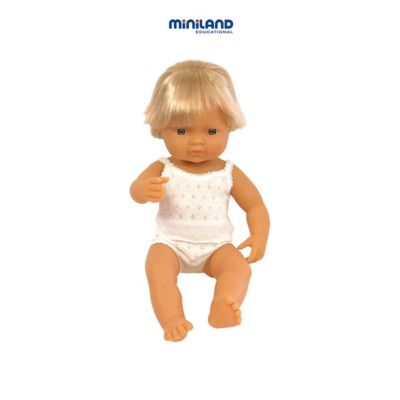 Miniland Educational Corporation 31151 Baby Doll Caucasian Blond Boy 15