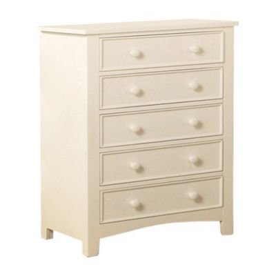 Duna Range Sophisticated 5 Drawers Wooden Chest, White