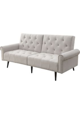 Duna Range Adjustable Sofa With Button Tufting And Rolled Arms, White