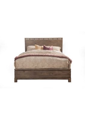 Duna Range Transitional Style Queen Size Panel Bed In Wood, Brown