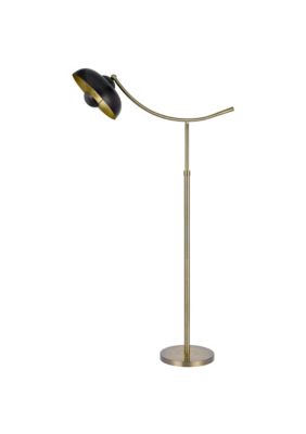 Duna Range 66 Inch Adjustable Arc Floor Lamp, Dome Shade, Dark Bronze, Antique Brass