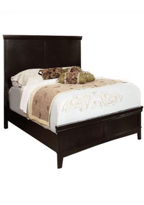 Duna Range Transitional Style Wooden California King Bed With Tapered Legs, Brown