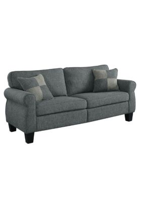 Duna Range Sofa With Fabric Upholstery And Rolled Design Arms, Gray -  0192551776517