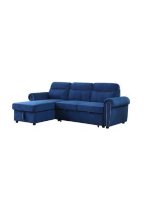 Duna Range Irma 2 Piece Sectional Sofa, Pull Out Bed, Rolled Arm