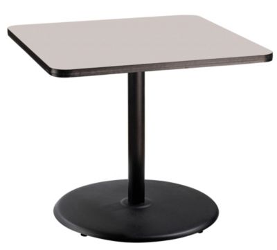 National Public Seating NpsÂ® CafÃ© Table, 36 Square, Round Base, 30 Height, Particleboard Core/t-Mold - Grey