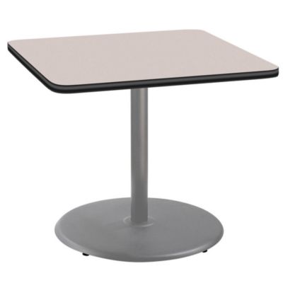 National Public Seating NpsÂ® CafÃ© Table, 36 Square, Round Base, 30 Height, Particleboard Core/t-Mold, Grey