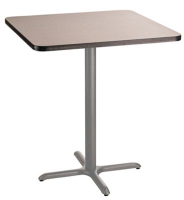 National Public Seating Cafe Table, 36"" Square, X Base, 42"" Height, Particleboard Core/t-Mold,grey Nebula Top, Grey Frame