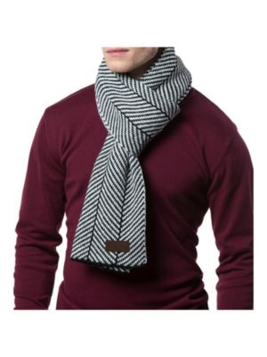 Black Purple Paisley Mens Silk Scarf - Designer neck scarf for winters